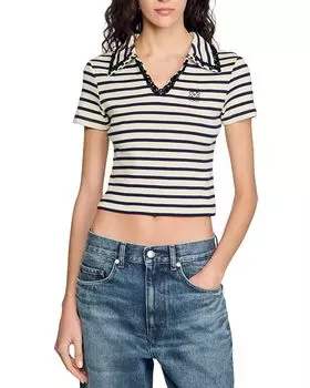 Поло в полоску Sandro, синий