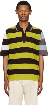 Поло в разноцветную полоску Pop Trading Company