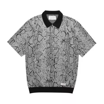 Поло Wacko Maria Python Knit Polo Shirt Grey, серый