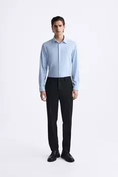 Полосатая эластичная рубашка ZARA, полосатый