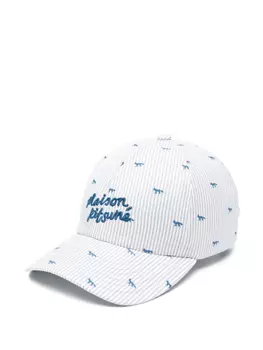 Полосатая бейсболка Maison Kitsun, синий