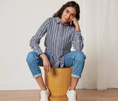 Полосатая блузка из поплина Tchibo