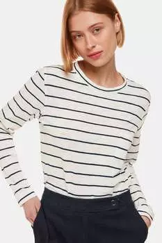 Полосатая блузка с круглым вырезом и карманом Whistles, белый