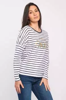 Полосатая блузка с заниженными рукавами Lee Cooper, белый