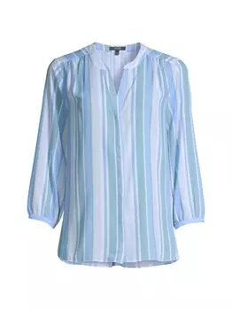 Полосатая блузка с защипами NYDJ