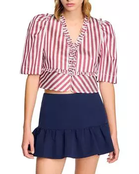 Полосатая блузка Sandro, красный