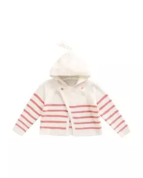 Полосатая детская куртка с капюшоном Dadati, розовый