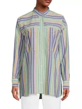 полосатая длинная рубашка Isabel Marant, зеленый/фиолетовый