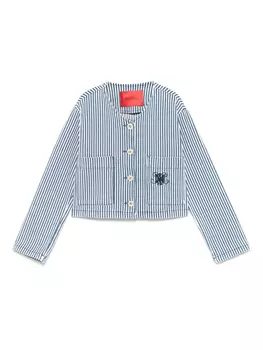 Полосатая джинсовая куртка MAX&Co. Kids, синий