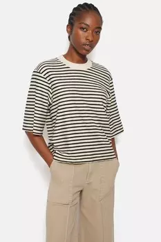 Полосатая фактурная футболка Jigsaw, синий