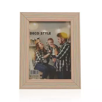 Полосатая фоторамка Deco&Style - розовая - 13x18 см