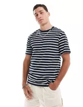 Полосатая футболка белого цвета Jack & Jones