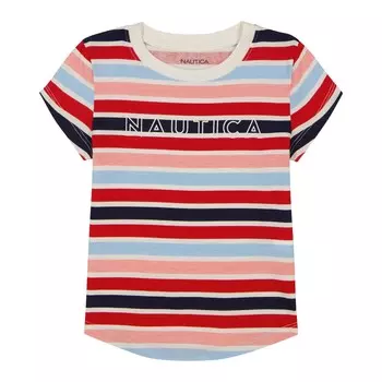 Полосатая футболка Billboard Nautica Little Girls (4-6X), цвет Tin Grey