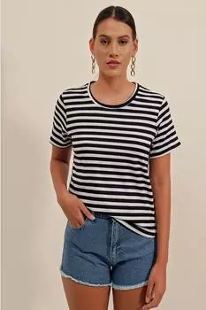 Полосатая Футболка - Черный Bigdart