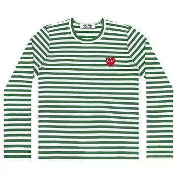 Полосатая футболка Comme des Garons PLAY Зеленый/Белый