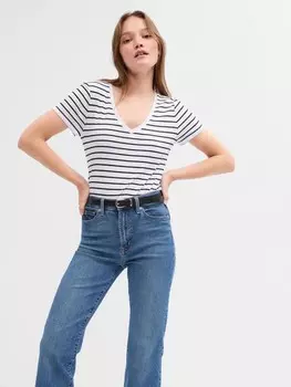 Полосатая футболка Gap, белый