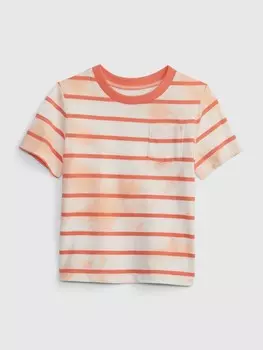 Полосатая футболка Gap, оранжевый