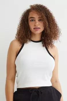 Полосатая футболка H&amp;M+, белый черный