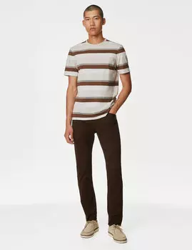 Полосатая футболка из чистого хлопка Autograph, джинсовый микс