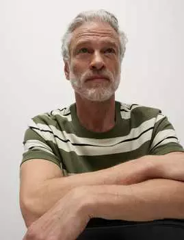 Полосатая футболка из чистого хлопка Marks & Spencer, зеленый