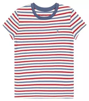 Полосатая футболка из хлопкового джерси Polo Ralph Lauren, разноцветный