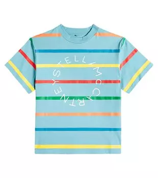 Полосатая футболка из хлопкового джерси Stella Mccartney, мультиколор