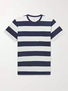 Полосатая футболка из хлопкового джерси VELVA SHEEN, нави