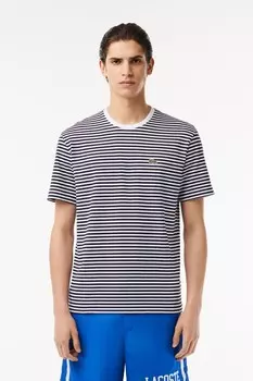 Полосатая футболка Lacoste, белый