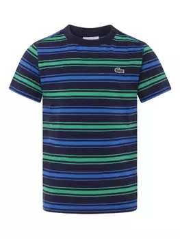 Полосатая футболка Lacoste Kids, синий