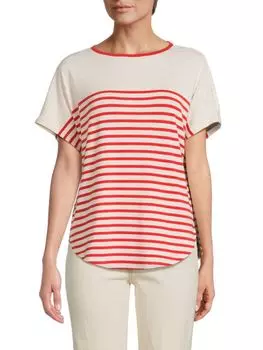 Полосатая футболка Max Studio, красный