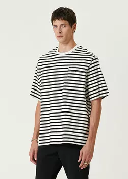 Полосатая футболка оверсайз Academia, черный