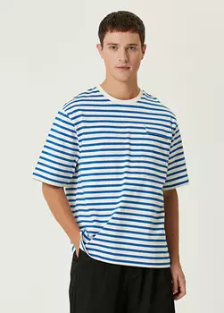Полосатая футболка оверсайз Academia, синий