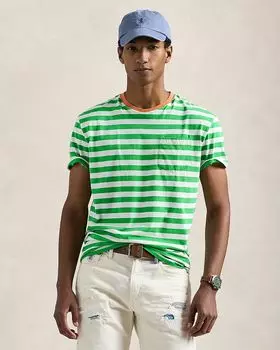 Полосатая футболка Polo Ralph Lauren, зеленый