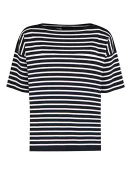 Полосатая футболка Roberto Collina, черный