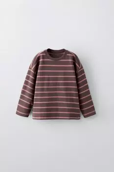 Полосатая футболка с этикеткой ZARA, фиолетовый