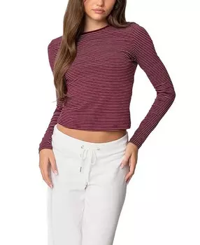 Полосатая футболка с длинными рукавами Edikted Brianna, красный