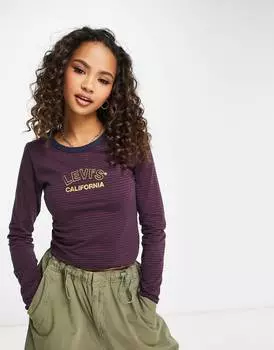 Полосатая футболка с длинными рукавами и графическим принтом Levi's Rickie