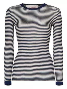 Полосатая футболка с длинными рукавами VALENTINO GARAVANI, синий