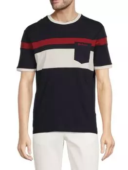 Полосатая футболка с карманом и логотипом Ben Sherman, темно-синий