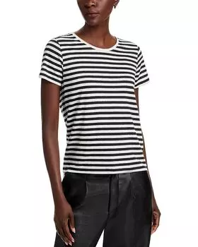 Полосатая футболка с коротким рукавом Majestic Filatures, черный