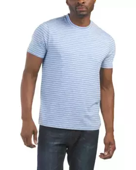 Полосатая футболка с коротким рукавом Perry Ellis, синий