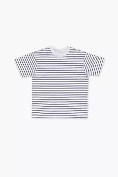Полосатая футболка с короткими рукавами для девочек Forever 21, синий