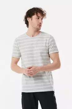 Полосатая футболка с круглым вырезом Fullamoda, серый