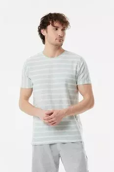 Полосатая футболка с круглым вырезом Fullamoda, вода зеленая