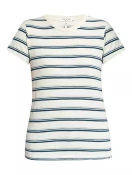 Полосатая футболка с круглым вырезом rag & bone, белый