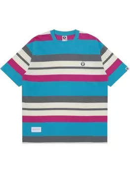 Полосатая футболка с логотипом AAPE BY *A BATHING APE, синий