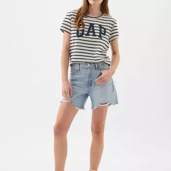 Полосатая футболка с логотипом Gap, белый