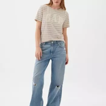 Полосатая футболка с логотипом Gap, белый