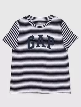 Полосатая футболка с логотипом Gap, синий