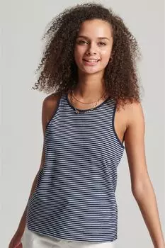 Полосатая футболка с логотипом Vintage Superdry, синий